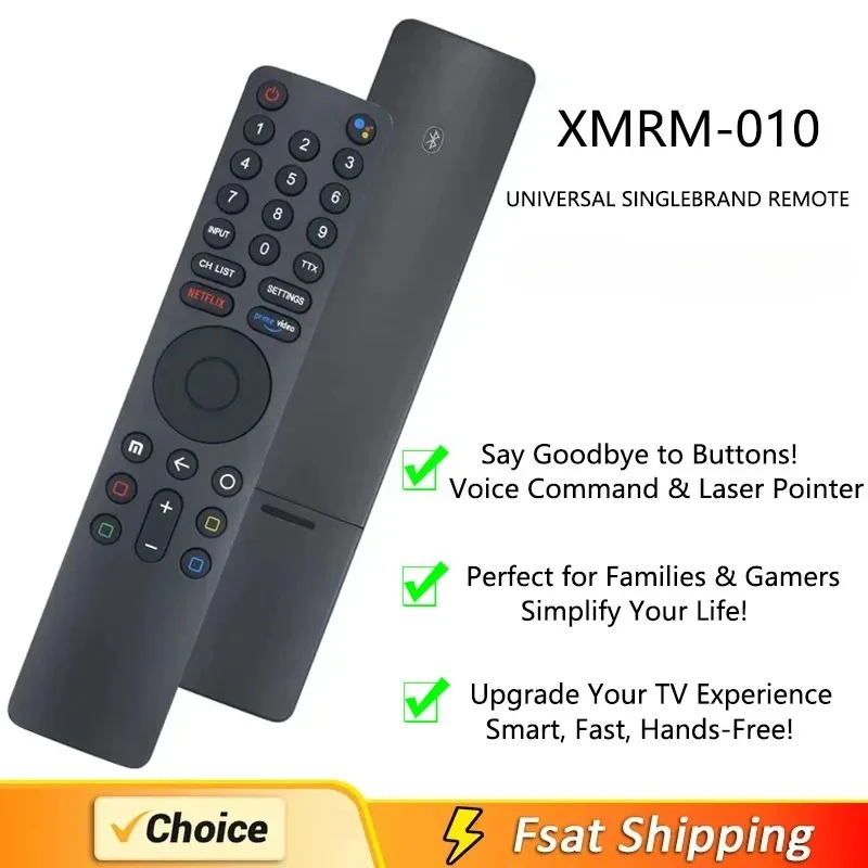 Controle remoto sem fio Bluetooth com laser de voz para Xiaomi TV 4S Android Smart TV L65M5-5ASP MI P1 32 MI Box e XMRM-010