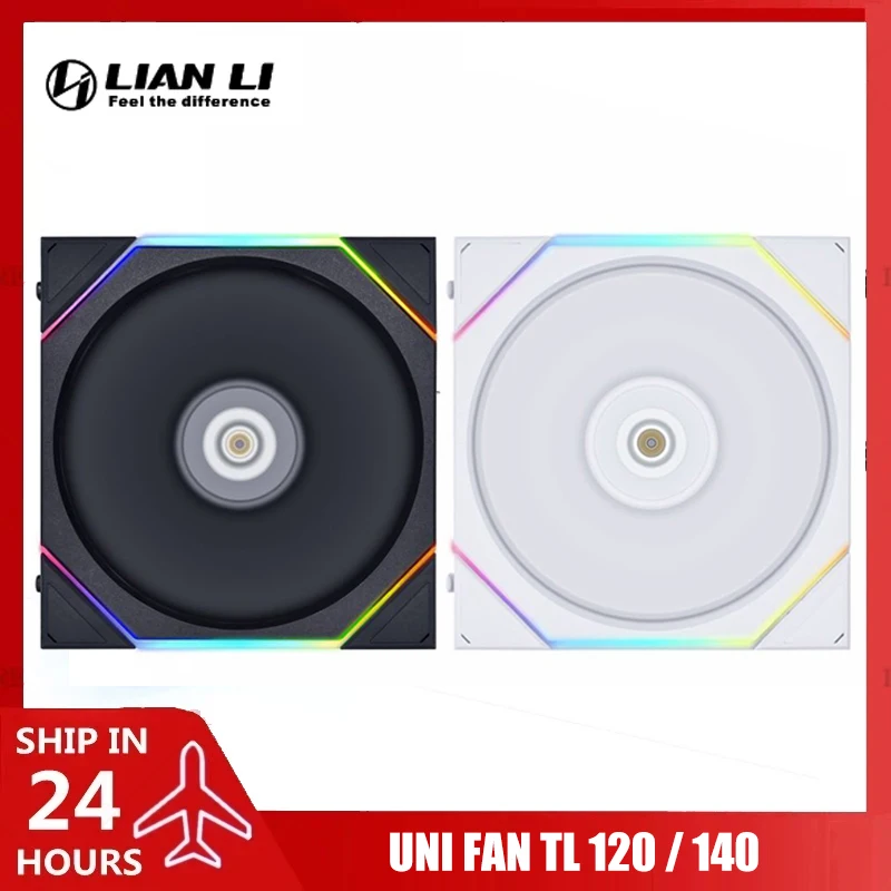 Ventoinha Lian Li TL120 TL140 Uni Fan para Gabinete de Computador, Suporte para Resfriamento a Água L-Connect 3, Pacote com 1 Unidade