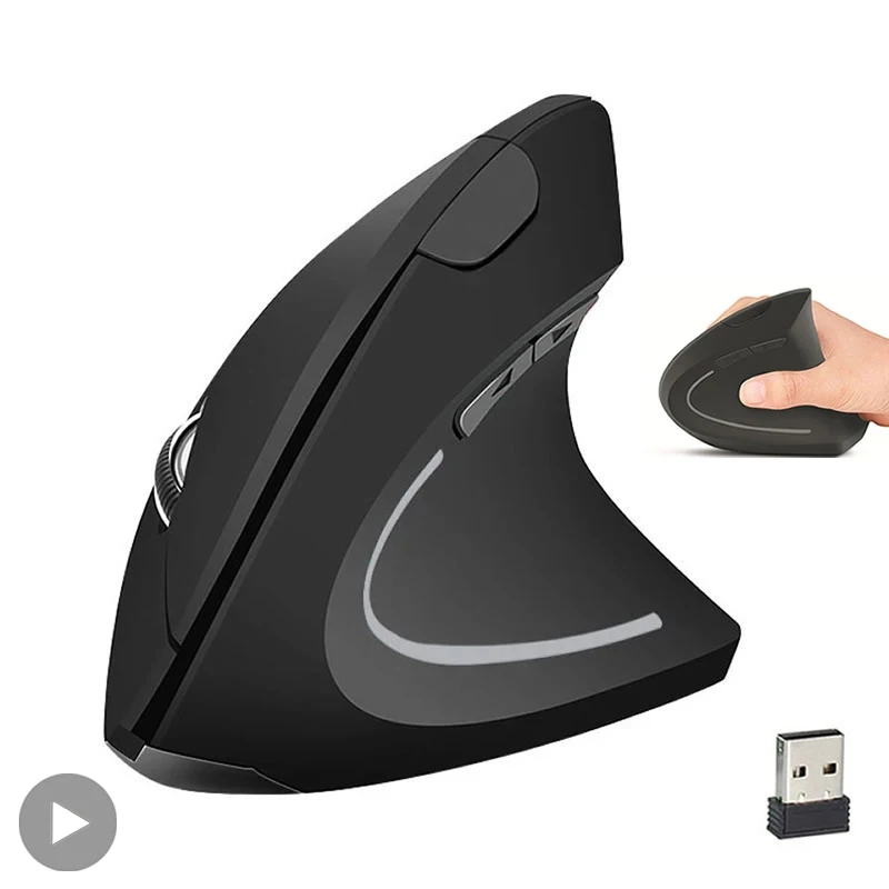 Mouse USB Vertical Sem Fio, Ergonômico, Recarregável, Portátil, PC Gamer para Computador, Laptop, Notebook, Jogos Acessórios