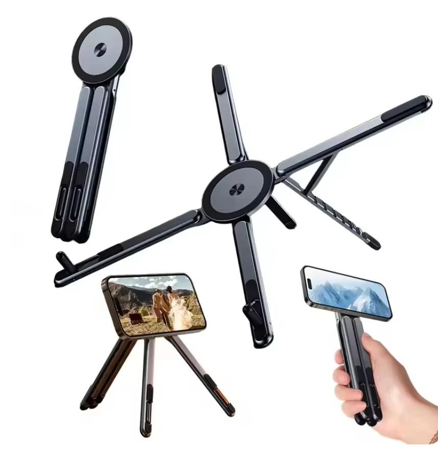 Suporte magnético multifuncional para telefone, tripé dobrável portátil para iphone, ipad, tablet e laptop