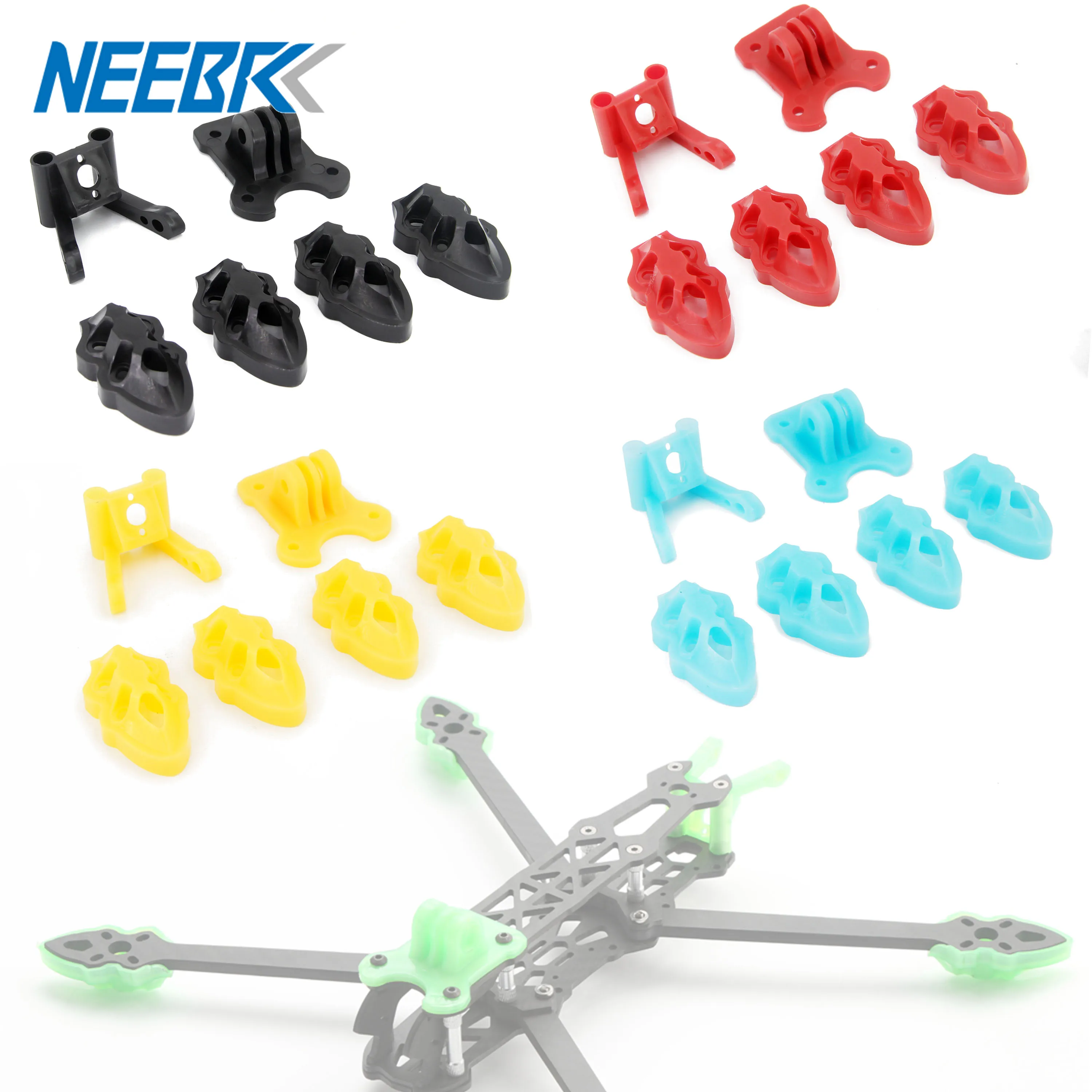 Mark4 7 polegadas fpv drone quadcopter quadro 3d impresso conjunto antena do motor gopro câmera base de montagem kit para rc corrida quatro eixos diy