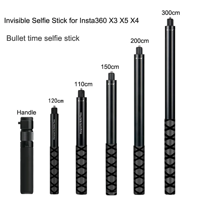 Bastão de Selfie Invisível de 300cm para Insta360 X4 X3 X5, Monopé Extensível com Função Bullet Time para Acessórios de Câmera de Ação Insta360 Bastão de Selfie Invisível de 300cm para Insta360 X4 X3 X5, Monopé Extensível com Função Bullet Time para Acessórios de Câmera de Ação Insta360