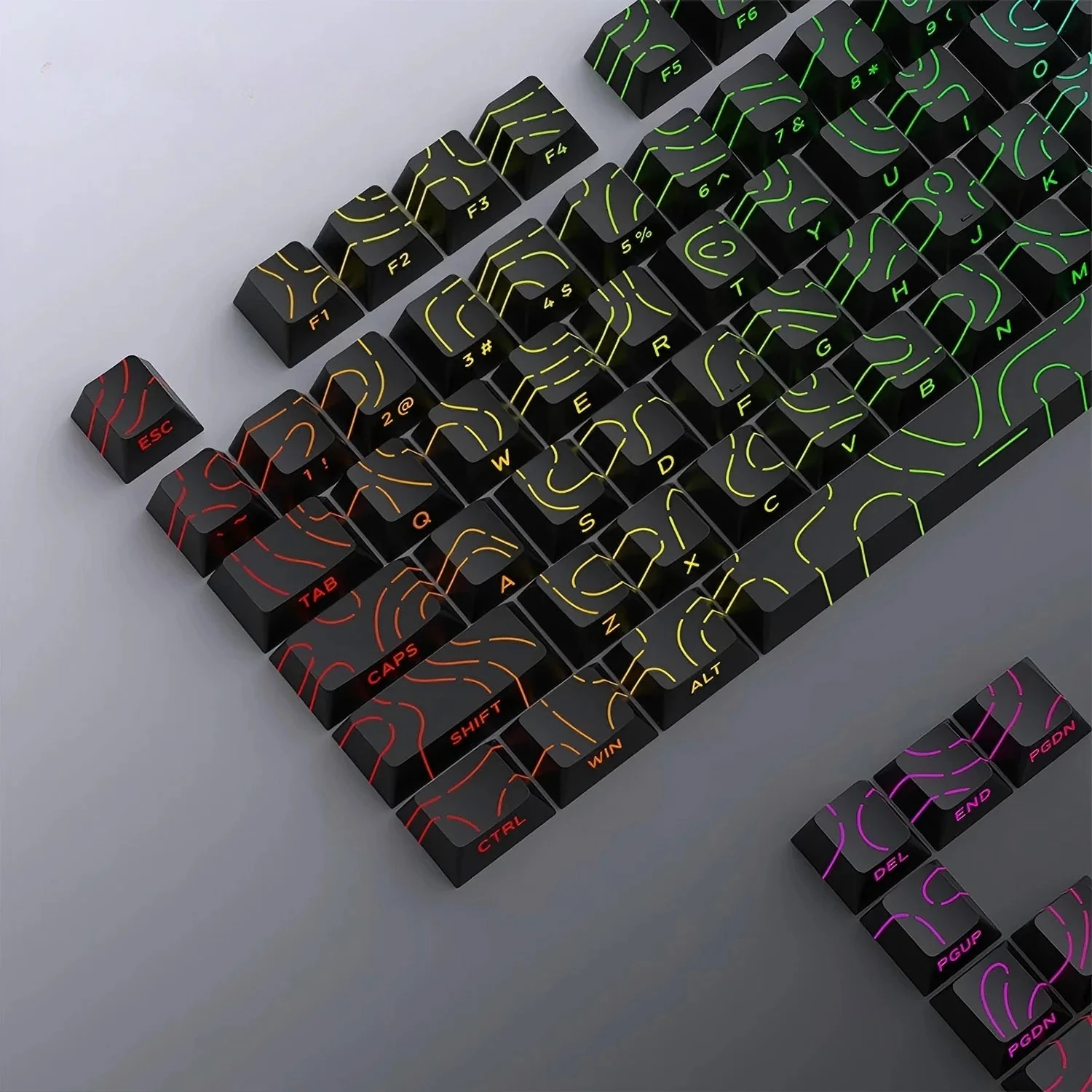 Novos teclas topográficas versão 4.0 brilham através de 98 teclas pbt cereja perfil impressão lateral retroiluminado para teclado mecânico mx gamer