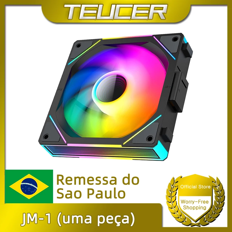 1 unidade de ventilador de resfriamento para PC com ARGB, efeito de luz em ciclo espelhado, resfriamento a água, ventilador de resfriamento de 360 mm, enviado de São Paulo