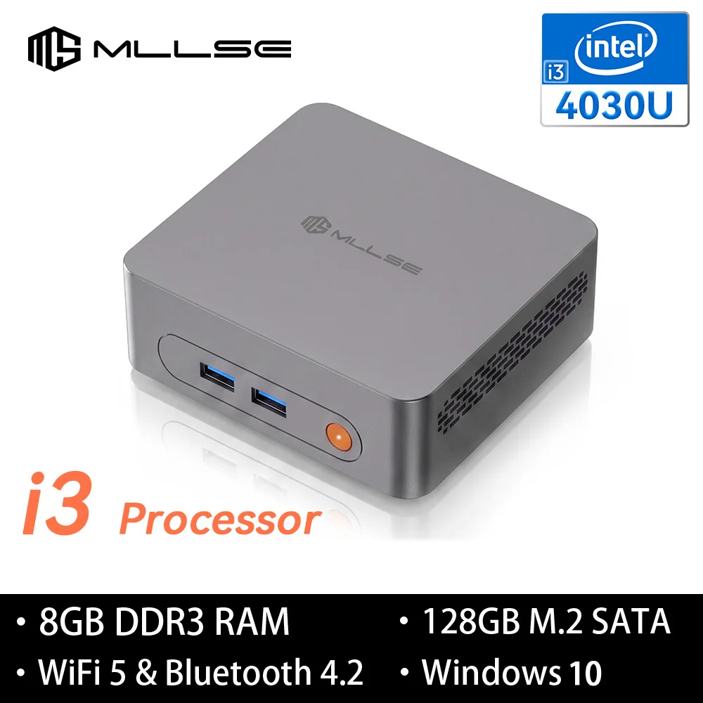 Mini PC MLLSE M2 Intel Gemini Lake Intel I3 4030U 8GB RAM 128GB ROM WiFi 5 Win10 Bluetooth 4.2 USB 3.0 Mini Computador