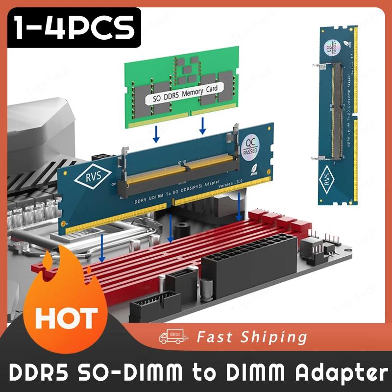Laptop so ddr5 ram para desktop ddr5 U-DIMM adaptador conversor de cartão de memória portátil para desktop SO-DIMM para pc cartão dimm