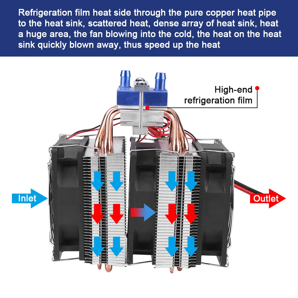Refrigerador termoelétrico semicondutor, dispositivo de resfriamento de água para refrigeração de peixes, kits diy