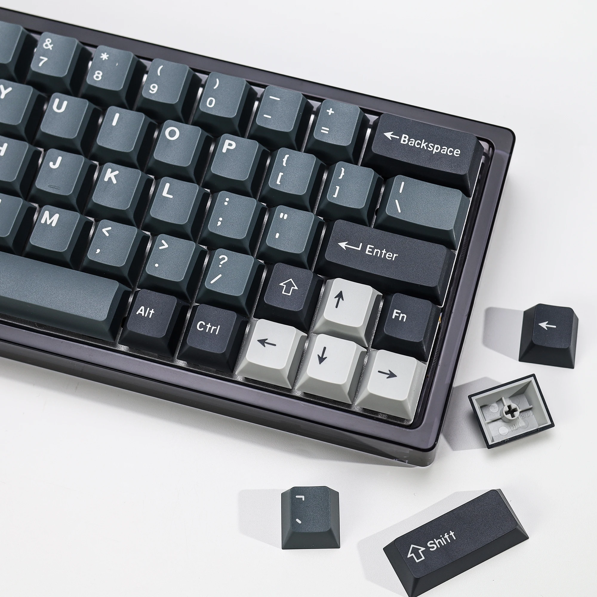KBDiy 174 Teclas/Conjunto PBT GMK Apollo Keycap Double Shot Minimalista ISO Perfil Cherry para Teclado Mecânico Gamer para MX