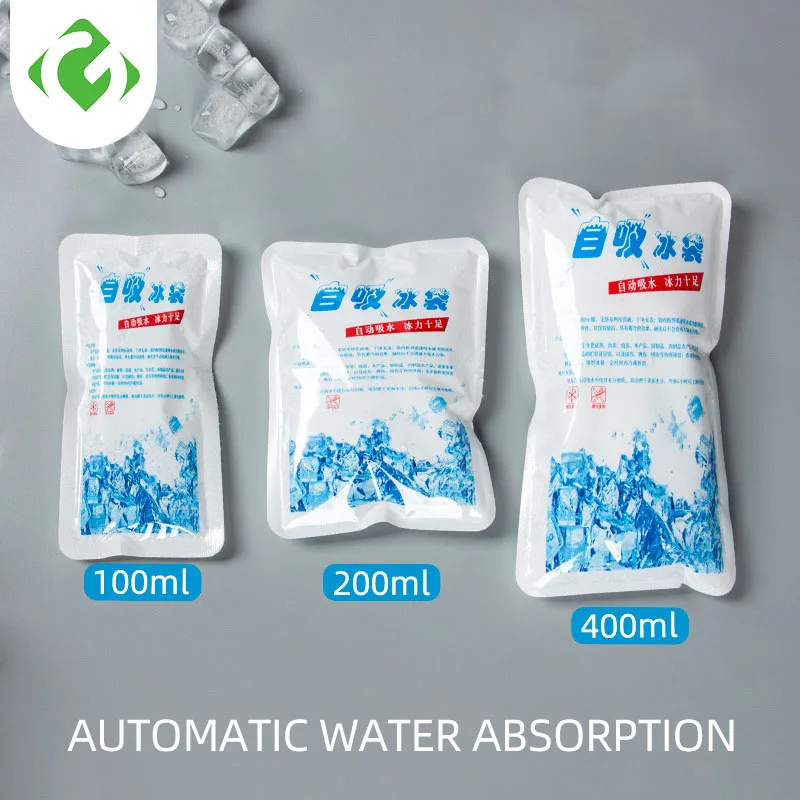 5 pçs reutilizável gel saco de gelo isolado saco de gelo gel saco de refrigeração alimentos fresco pacote de gelo almoço vinho enlatado absorção automática de água