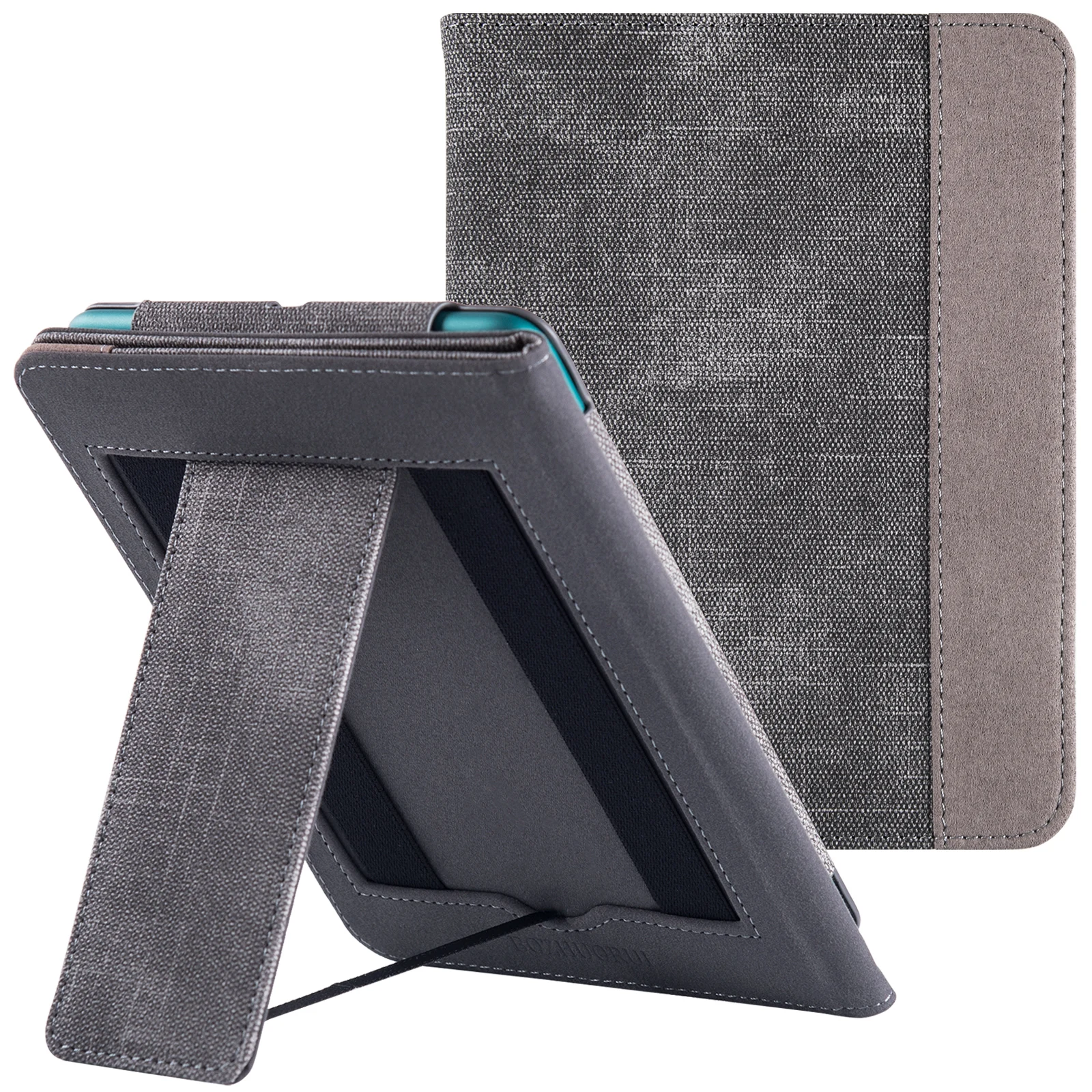 Capa de suporte para leitor eletrônico Kindle Paperwhite de 12a geração de 7" 2024 - Capa de couro PU com alça de mão/despertar/despertar automático