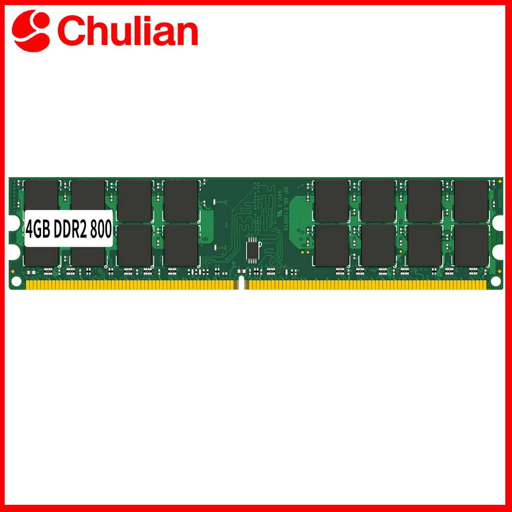 Módulo de Memória para Computador Desktop, Memória RAM PC6400 DDR2 800MHz 1.8V 240PIN 4GB DIMM Non-ECC para CPU AMD, Não Compatível com Intel