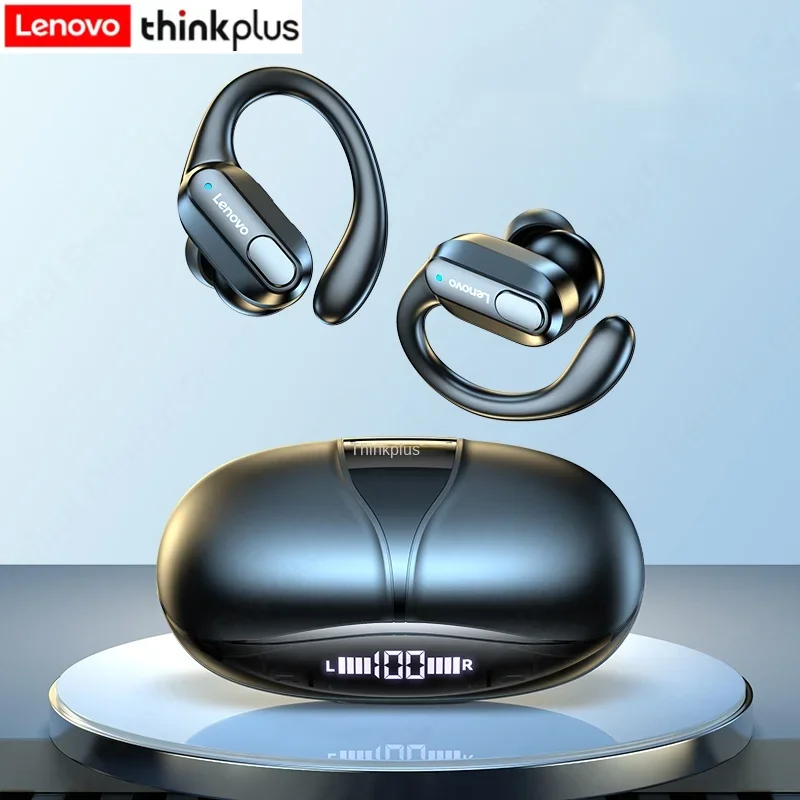 Fones de ouvido esportivos sem fio originais Lenovo XT80 com microfones, display de energia LED, som estéreo de alta fidelidade Bluetooth 5.3 TWS Fones de ouvido