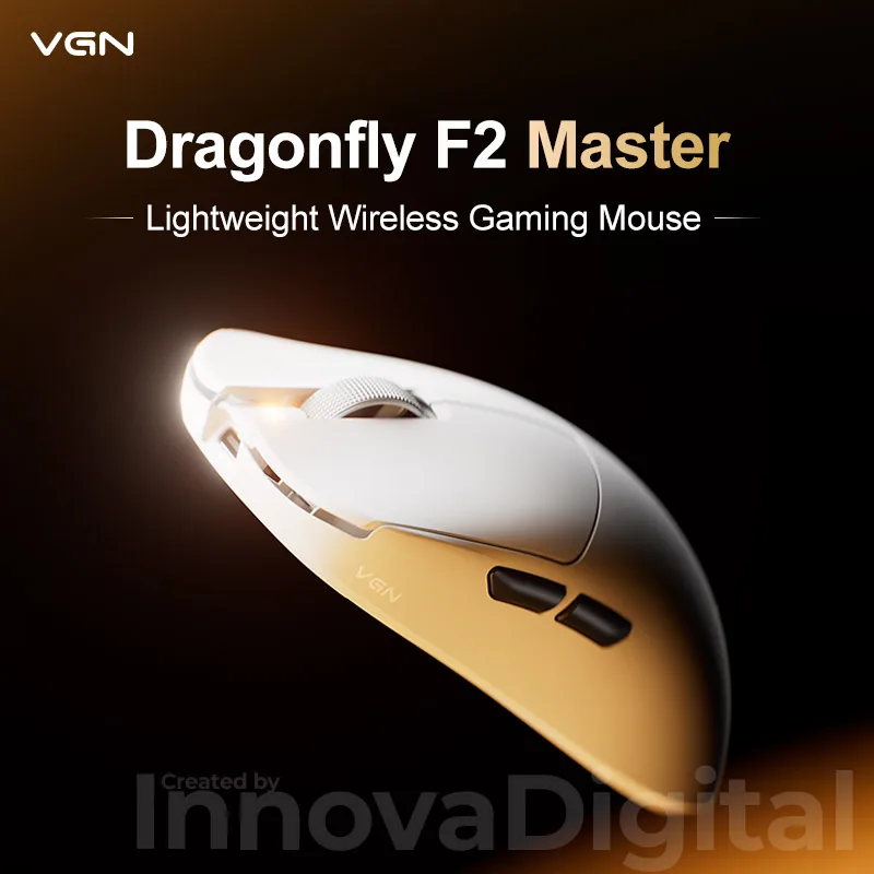 Mouse Gamer Sem Fio VGN Dragonfly F2 Pro Max Master PAW3395 PAW3950 8K Superleve Tri-Modo Esports FPS com Turbo Bluetooth