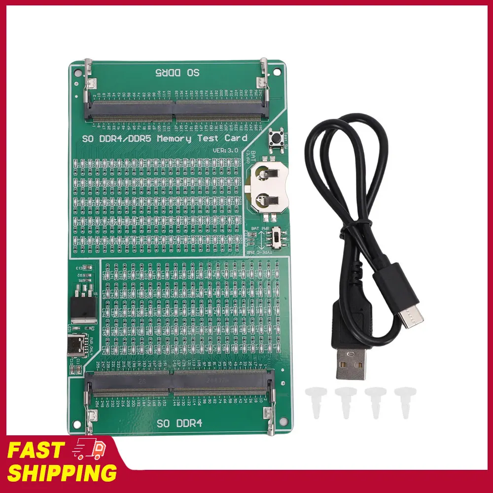 Analisador de Memória 2 em 1 com Testador de RAM e Luz LED, Ferramenta de Teste de Memória DDR4 DDR5 para Laptop, Desktop e Servidor