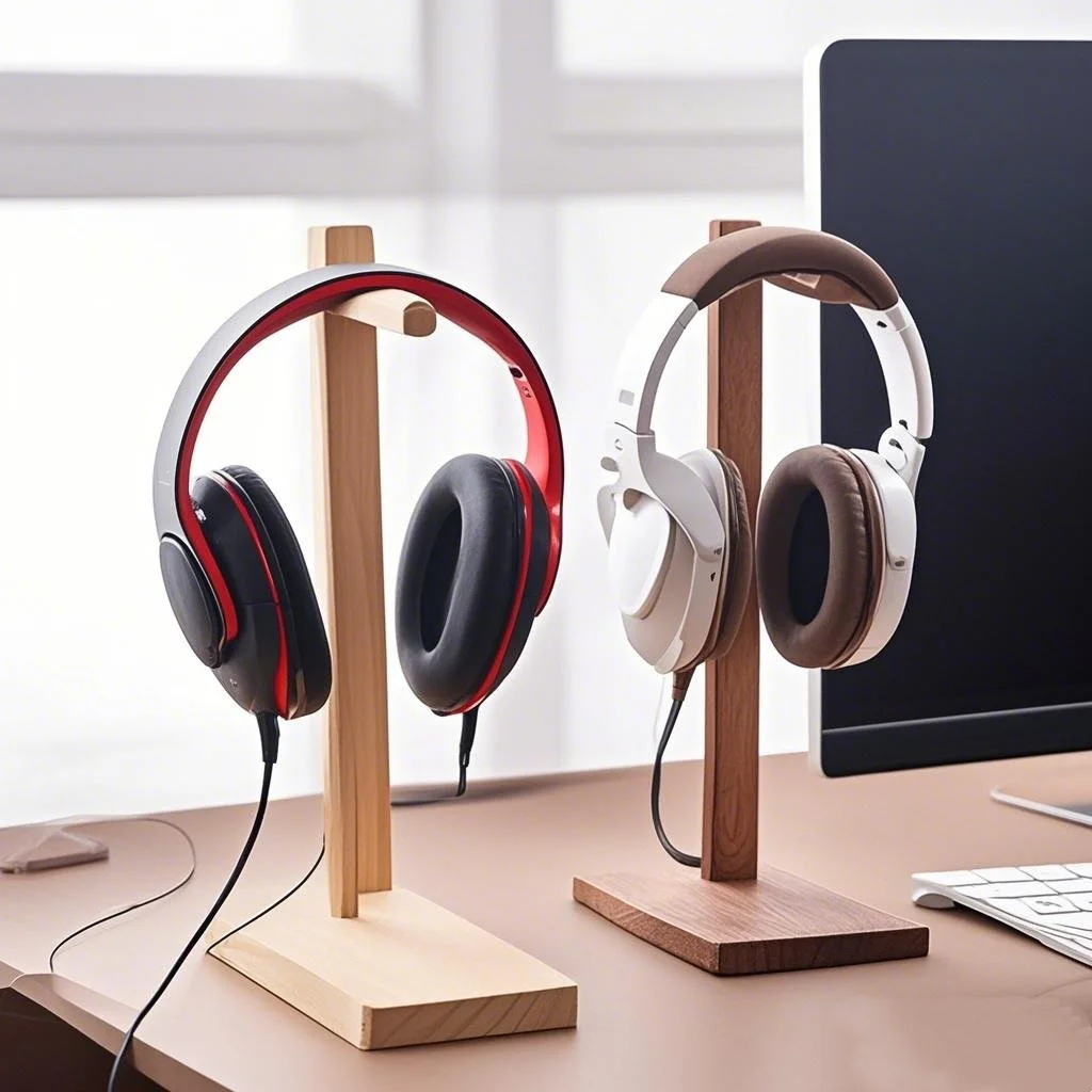 Suporte de madeira para fone de ouvido, rack de exibição, cabide, gamer, prateleira de armazenamento, acessórios para jogos, armazenamento doméstico