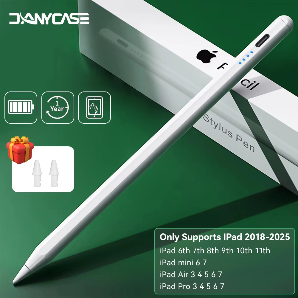 Caneta Stylus M3 2025 para iPad com Rejeição de Palma, compatível com iPad Air 6, M2 Pro, M4, M5, iPad Pro 11, 12.9, 13, 7ª/8ª/9ª/10ª/11ª Geração, Mini 5, 6, 7