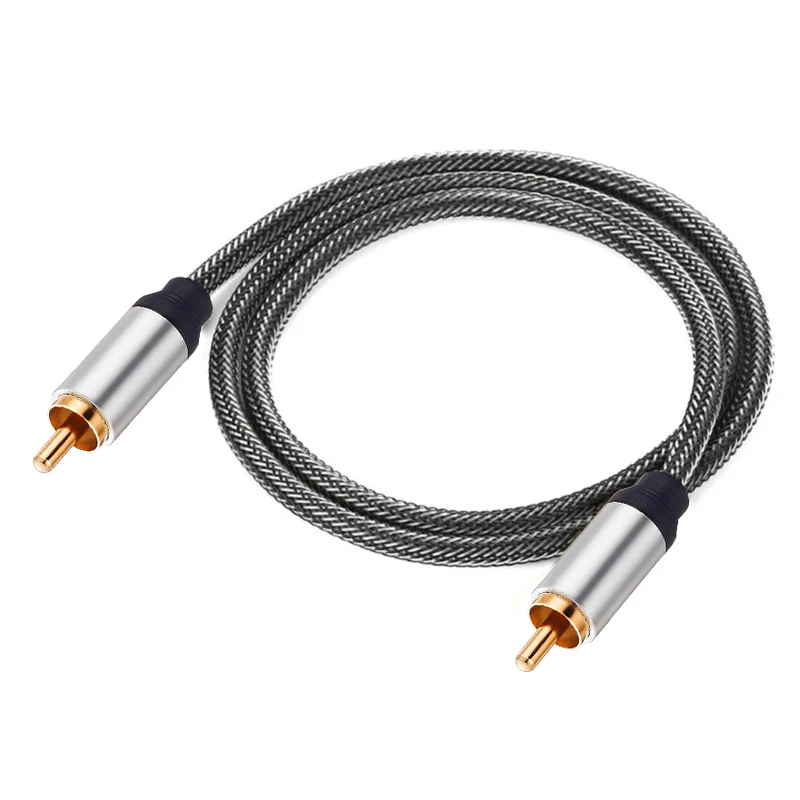 Subwoofer rca para rca cabo de náilon trançado cabo analógico coaxial digital para amplificadores hdtv home theater sistemas hi-fi subwoofer