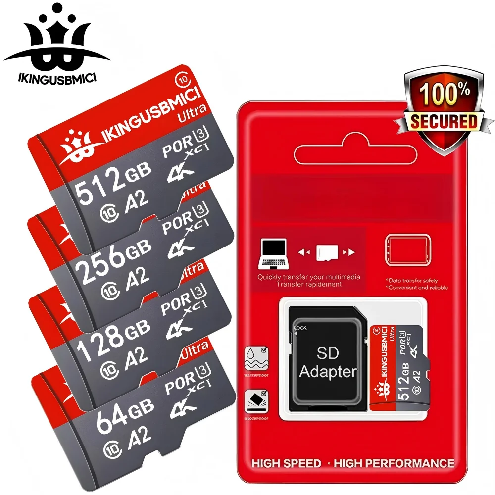 Cartão Micro TF SD de 32GB 64GB 128GB 256GB, Cartões de Memória A2 de Transferência Rápida para Nintendo Switch e Dispositivos Digitais