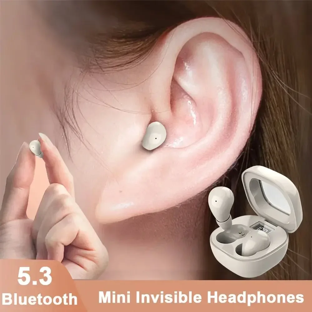 Sk19 bluetooth 5.3 fones de ouvido mini invisíveis tws sem fio fones alta fidelidade estéreo redução ruído heasets com microfones
