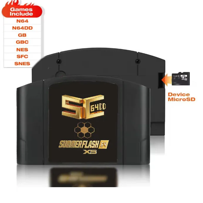 Cartucho SC64 SummerflashX5 Gold 64 Open Source N64DD Flash TF Cart SC64 GBC SNES 64DD 5000-em-1 Acessórios para Console de Videogame Retro Cartucho SC64 SummerflashX5 Gold 64 Open Source N64DD Flash TF Cart SC64 GBC SNES 64DD 5000-em-1 Acessórios para Console de Videogame Retro