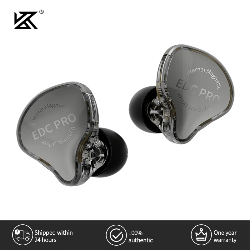 Fone de Ouvido KZ EDC Pro Dinâmico Intra-auricular HiFi com Fio, Graves Estéreo, para Jogos, Música, Esportes e Redução de Ruído