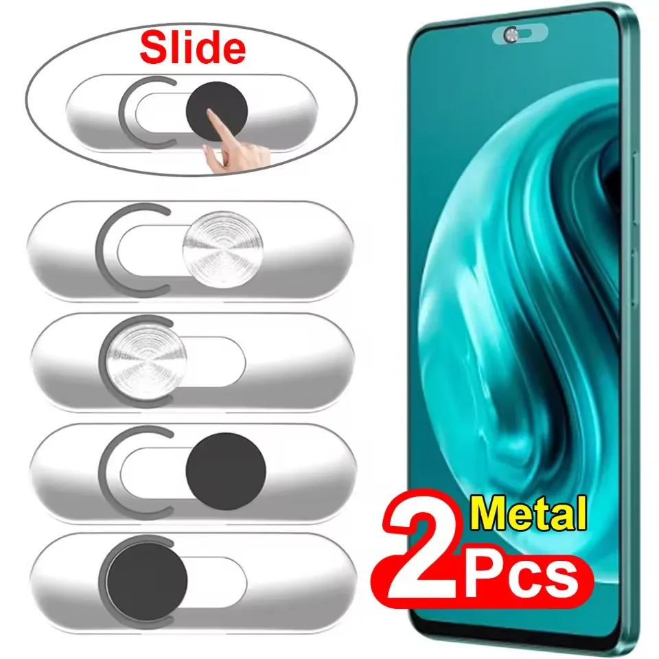 2-1PCS Capa de Proteção de Privacidade de Metal para Câmera Samsung iPad Celular Laptop Ultrafina, Capa para Lente de Webcam, Adesivo Antiespionagem de Privacidade