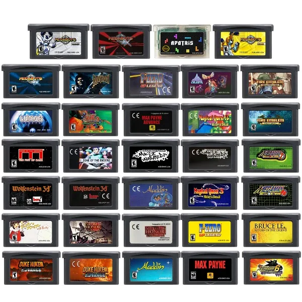 Cartucho de jogo GBA Metabee F-Zero Wolfenstein 3D Celeste Duke Max Payne Magical Quest para console de videogame