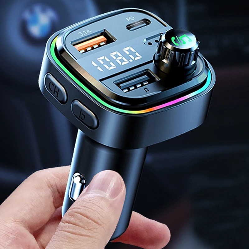 Carro mp3 player bluetooth 5.0 transmissor fm handsfree modulador de rádio do carro com microfone embutido usb adaptador de carga rápida para carro Carro mp3 player bluetooth 5.0 transmissor fm handsfree modulador de rádio do carro com microfone embutido usb adaptador de carga rápida para carro