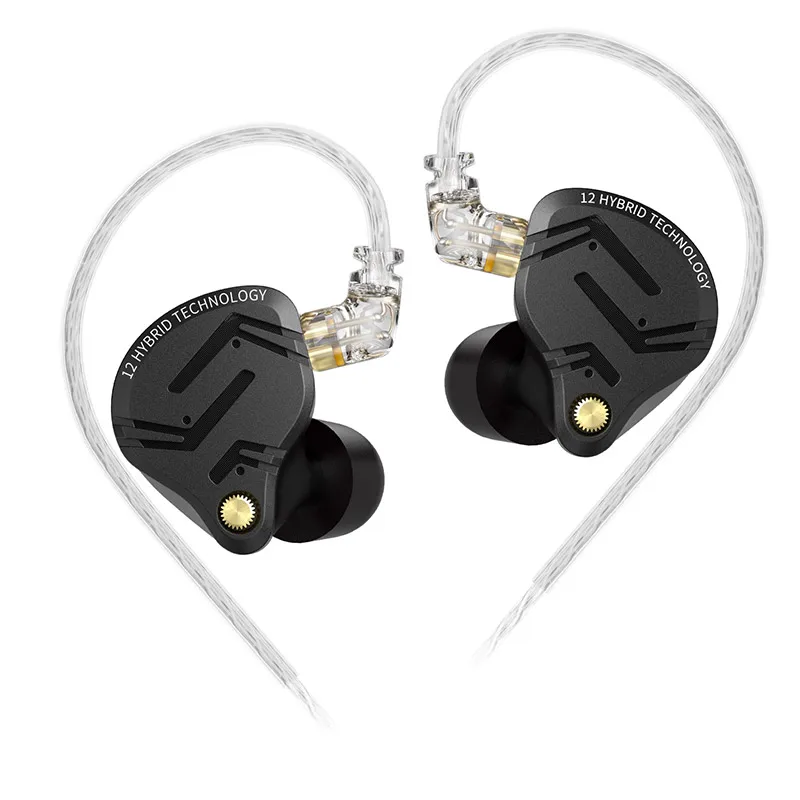 KZ-ZS12 PRO X Fones De Ouvido De Metal, Auricular Com Cancelamento De Ruído, 1DD + 5BA Híbrido, HiFi Bass, Monitor De Ouvido, Fones De Ouvido, Música, Esporte, Nova Chegada