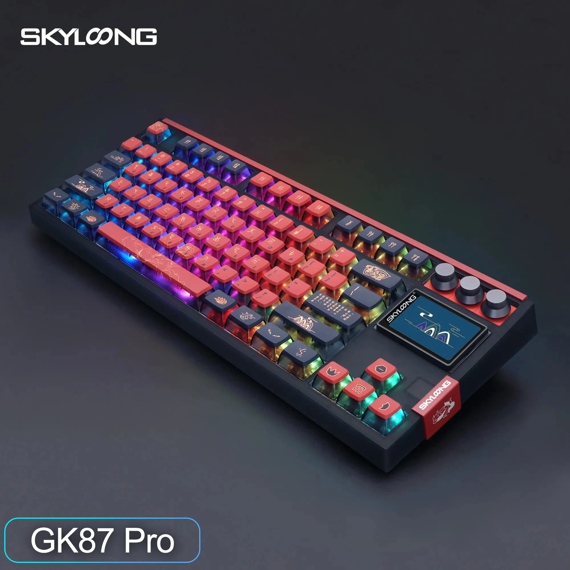 Teclado Mecânico Bluetooth SKYLOONG GK87 Pro 80% TKL com Switches de Baixo Ruído, Retroiluminação RGB e Keycaps PBT – Teclado Gamer Personalizável para PC