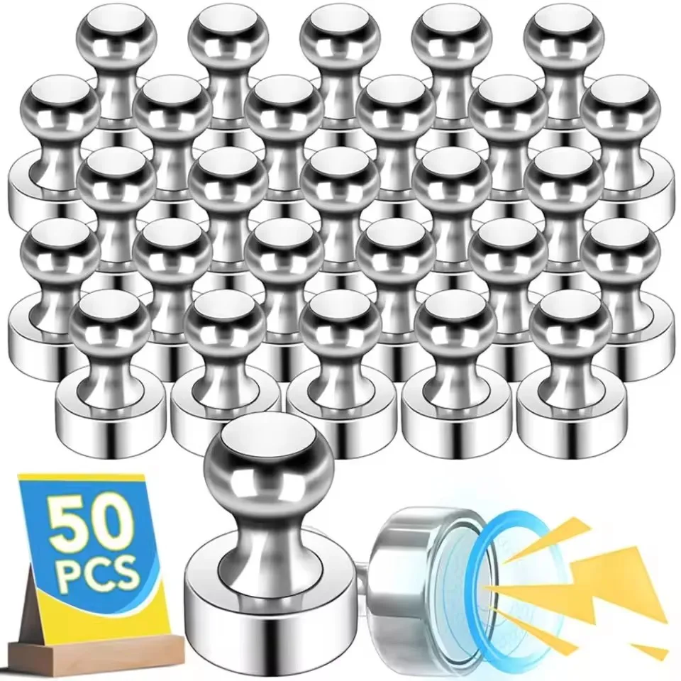 1-50 pces super forte ímã de neodímio alfinete para geladeira quadro branco alfinetes magnéticos otário polegares ímãs alfinetes