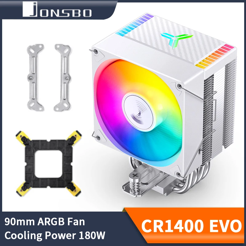 JONSBO-CR1400 EVO CPU Cooler, 4 Heat Pipe, ARGB, PWM Processador, Air Cooler para LGA1700, 1200, 115X, AM4, AM5