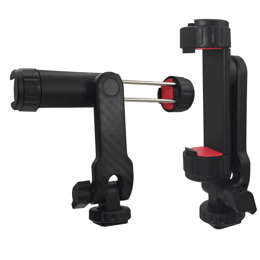 360 ° Suporte Universal para Celular com Tripé e Clipe para iPhone Xiaomi, Parafuso de 1/4” e 2 Adaptadores Cold Shoe