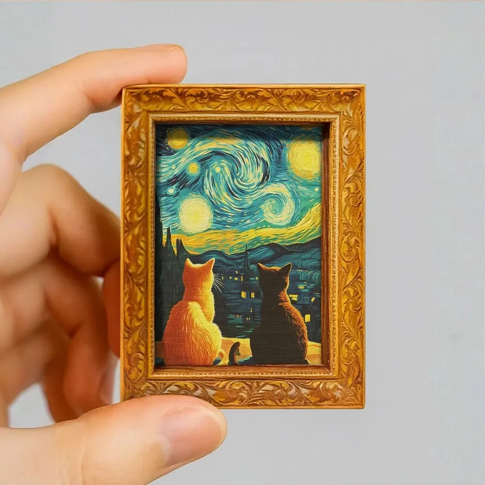 Ímã de Geladeira Gato Artístico, Ímã de Pintura Gato Céu Estrelado de Van Gogh, Decoração Fofa para Casa, Cozinha, Geladeira e Quadro Branco, presente interessante Ímã de Geladeira Gato Artístico, Ímã de Pintura Gato Céu Estrelado de Van Gogh, Decoração Fofa para Casa, Cozinha, Geladeira e Quadro Branco, presente interessante