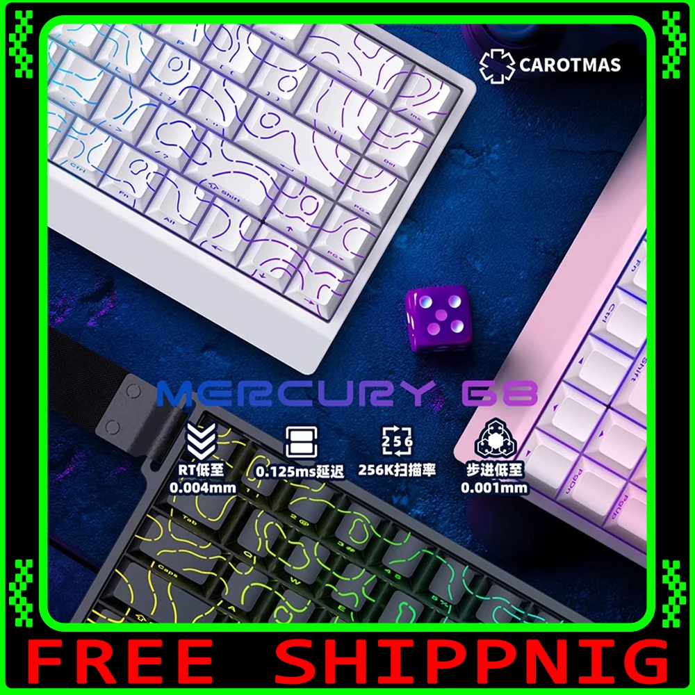 Irobok carotmas mercury68 teclado com interruptor magnético com fio 8000hz rt0.004mm teclado mecânico baixo atraso teclado para jogos gamer
