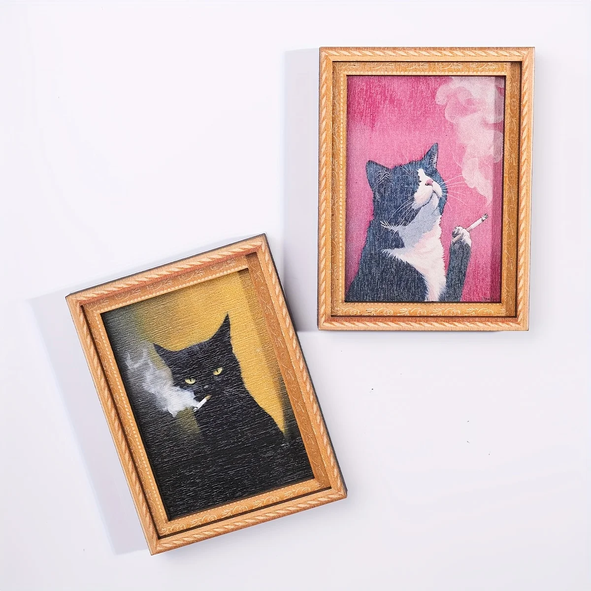 Ímã de geladeira para gato fofo, adorável design de gato preto e branco, perfeito para decoração de casa e escritório, 1 peça