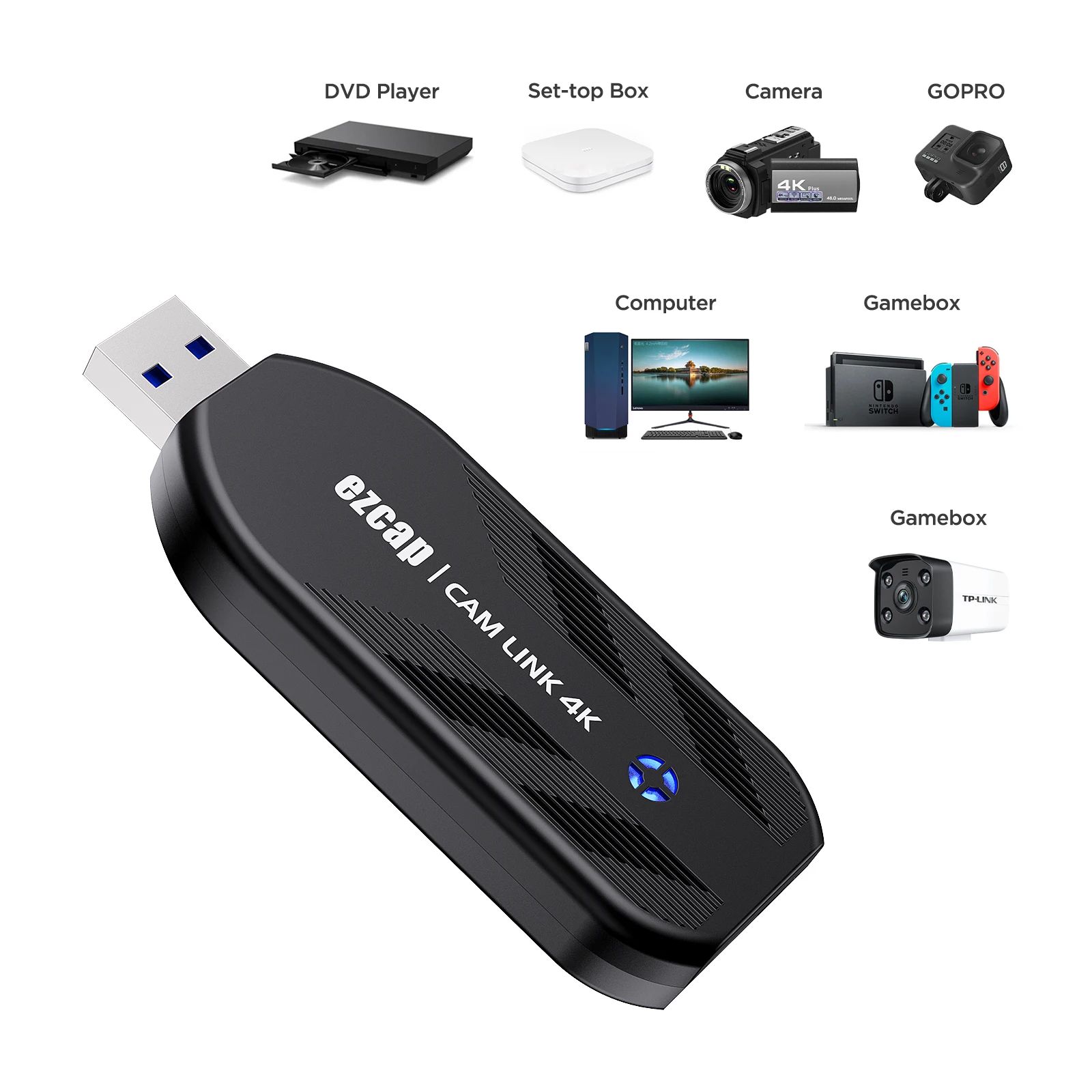 Placa de Captura de Vídeo HDMI 4K Ezcap331P USB3.1 1080P60 Gravador de Jogos para Câmera DSLR PS5 Xbox Switch Transmissão ao Vivo Placa de Captura de Vídeo HDMI 4K Ezcap331P USB3.1 1080P60 Gravador de Jogos para Câmera DSLR PS5 Xbox Switch Transmissão ao Vivo