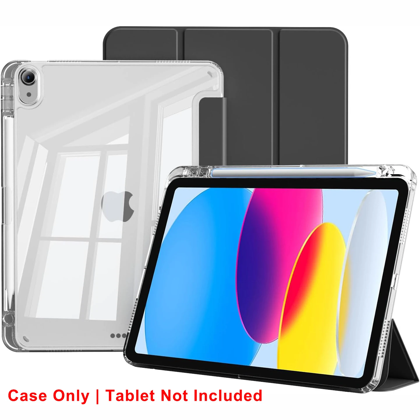 Capa de cristal transparente para tablet, com slot para caneta, para ipad 10th 11th gen a16 2025 2022 11 ''10.9'', couro pu, suporte magnético