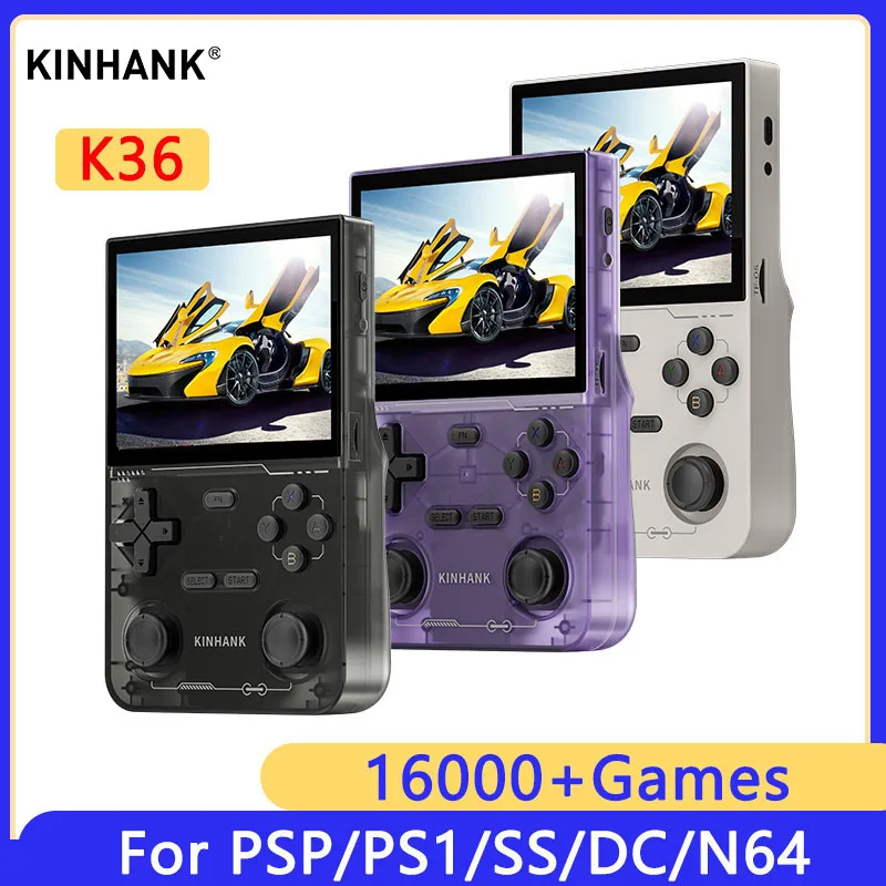 KINHANK K36 Retro Console de videogame portátil 500nit Tela IPS de 3,5 polegadas 16000 Emulador de jogos para PS1/PSP/DC/N64/SS KINHANK K36 Retro Console de videogame portátil 500nit Tela IPS de 3,5 polegadas 16000 Emulador de jogos para PS1/PSP/DC/N64/SS