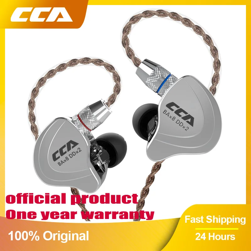 Cca c10 fones de ouvido 4ba + 1dd tecnologia híbrida alta fidelidade no ouvido música dj gamer esporte fone de ouvido com cancelamento de ruído ativo monitor