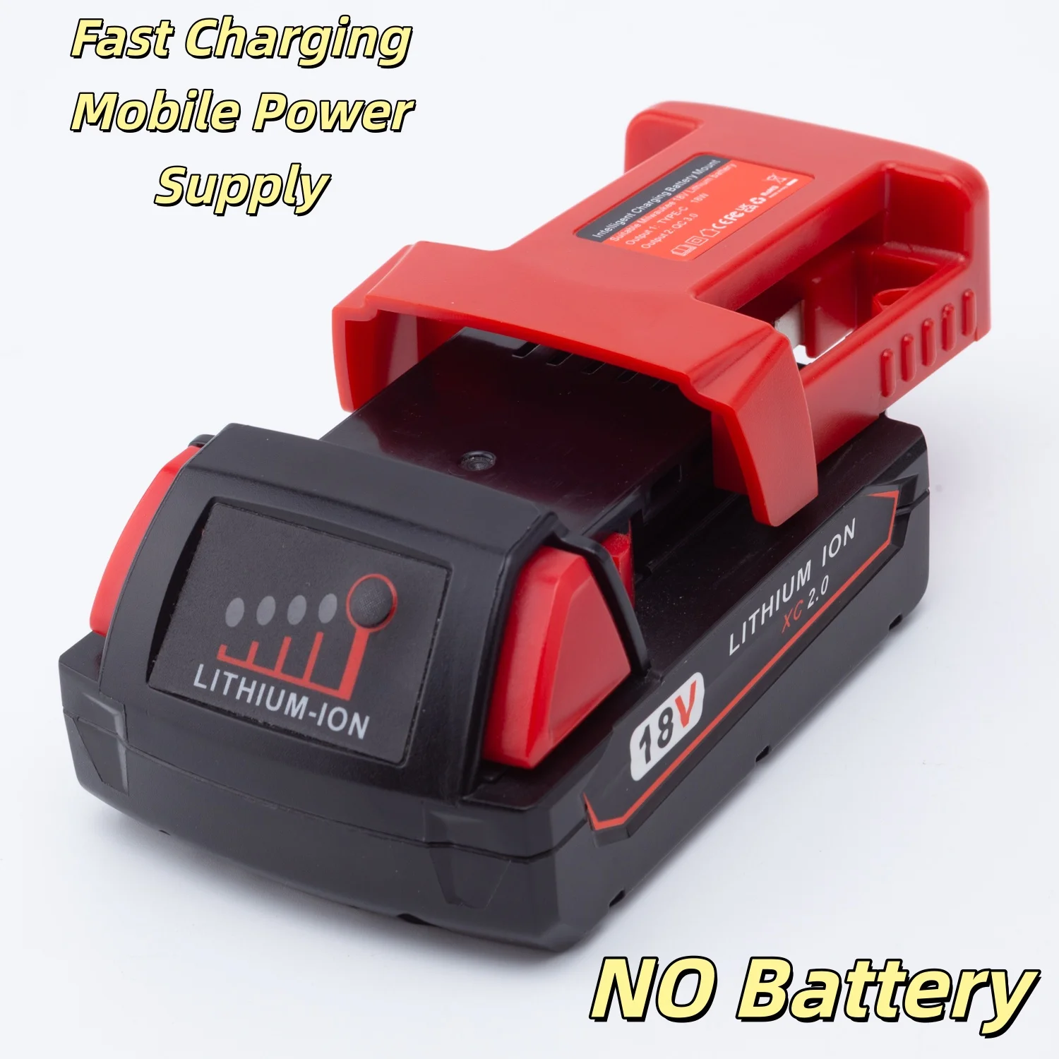 Fonte de Alimentação Portátil para Carregamento Rápido de Celular com Bateria de Lítio Milwaukee 18V (Sem Bateria)