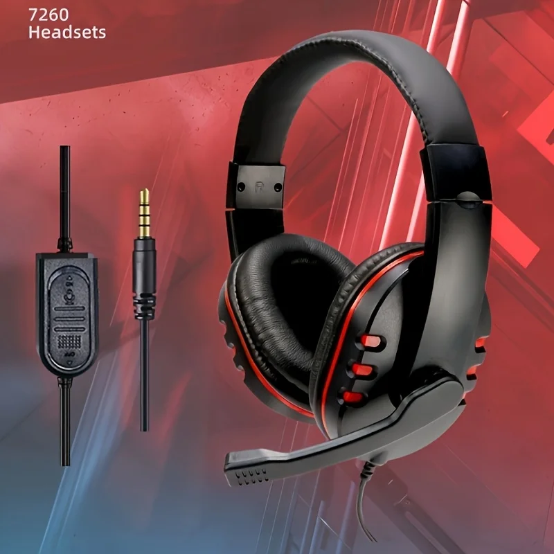 7260 Fones de ouvido com fio e microfone, adequados para reuniões de trabalho, gravação de estudo, jogos de entretenimento, compatível: PS4/PS5/Xbox One 7260 Fones de ouvido com fio e microfone, adequados para reuniões de trabalho, gravação de estudo, jogos de entretenimento, compatível: PS4/PS5/Xbox One