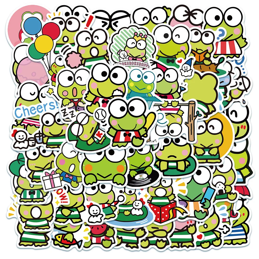 10/30/50pcs Adesivos Kawaii KEROKERO KEROPPI, Decalques de Anime Sanrio, Adesivos para Caderno, Telefone, Mala, Diário, Adesivos de Graffiti Fofos