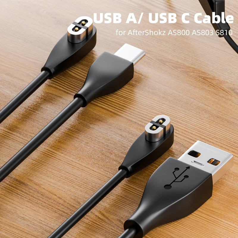 Cabo carregador tipo c/usb para aftershokz aeropex as800 s803 s810 adaptador magnético de fone de ouvido de condução óssea para shokz openrun air