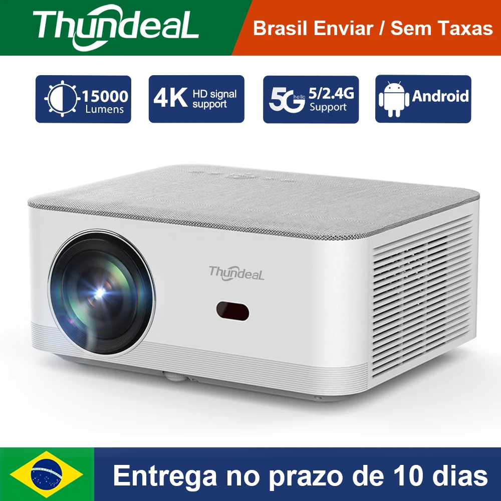 projetores no brasil Mini inteligente projetor portátil ThundeaL TD92 Pro FHD 1080p Full HD projeção 4K WiFi compatível com Android TD92Pro filmes em 3D cinema em casa Para apresentação assistir filmes