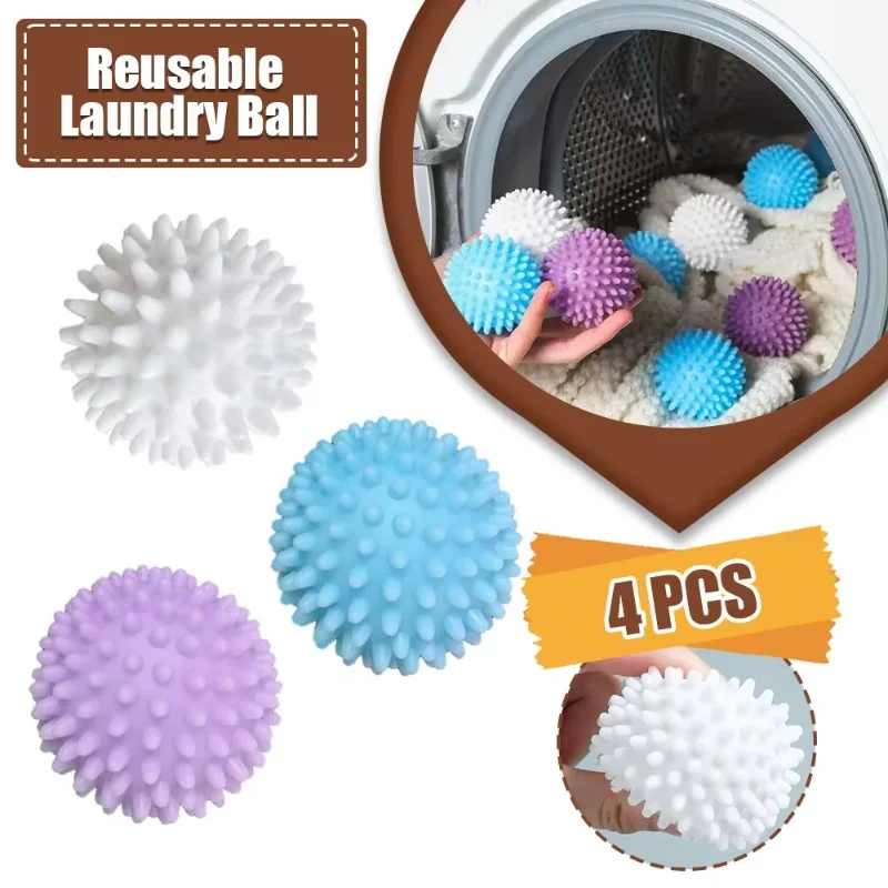 4 Bolas de Secagem em PVC Reutilizáveis para Lavagem, Bola Amaciadora de Tecido para Máquina de Lavar, Ferramenta de Limpeza de Roupas para Casa 4 Bolas de Secagem em PVC Reutilizáveis para Lavagem, Bola Amaciadora de Tecido para Máquina de Lavar, Ferramenta de Limpeza de Roupas para Casa