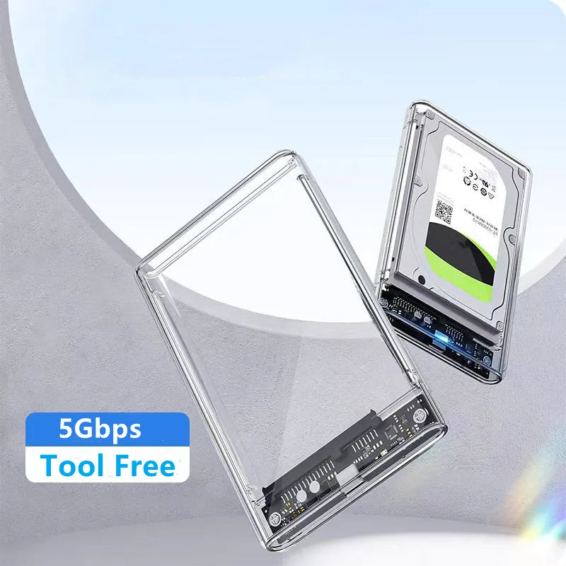 Caixas de disco rígido usb 3.0/tipo c para sata iii caixa de disco rígido 2.5 Polegada hdd ssd gabinete externo caixa de disco rígido caso hdd externo