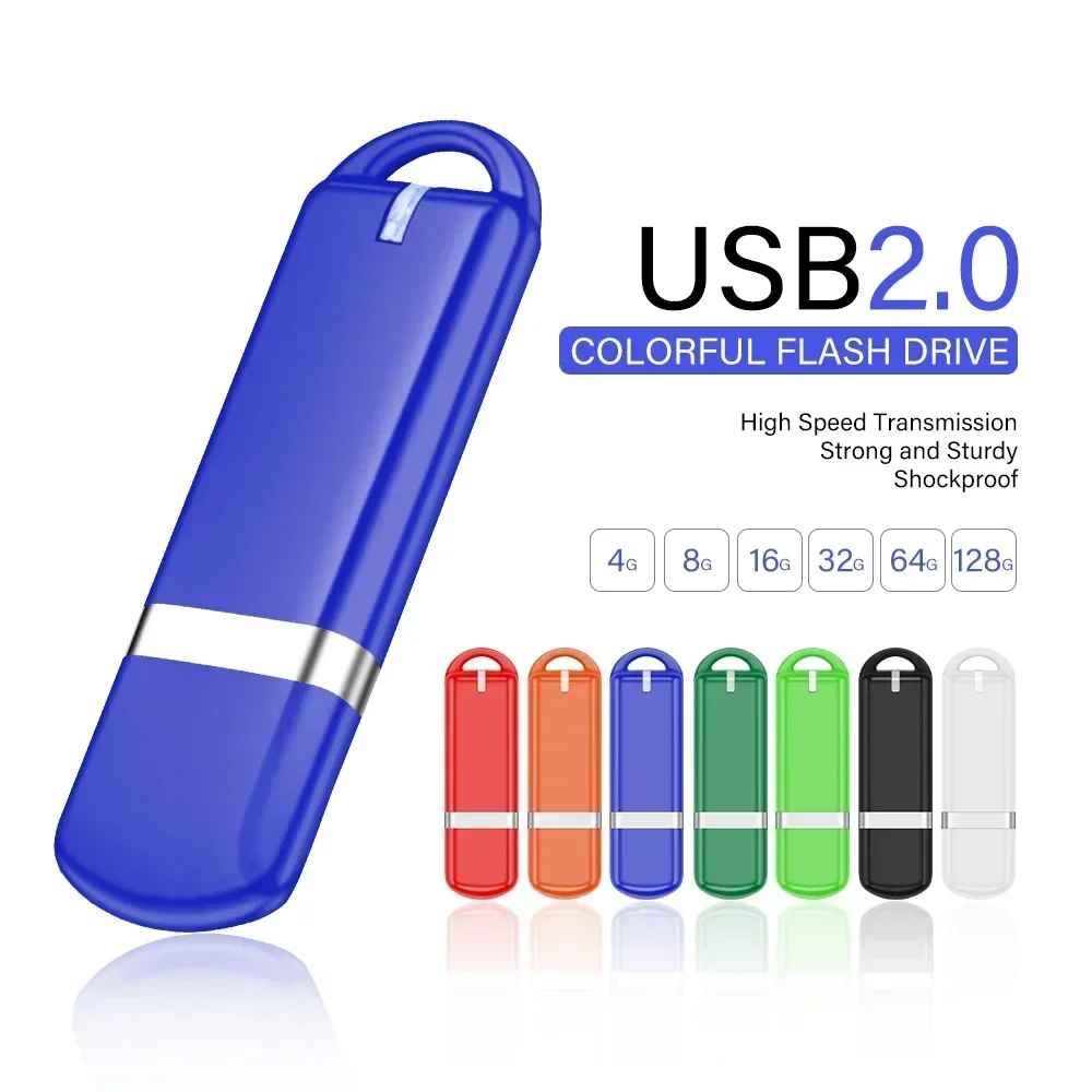 Mini colorido usb flash drive 64gb plástico pen drive 32gb criativo moda presente de negócios memória vara para caixa transparente u disco