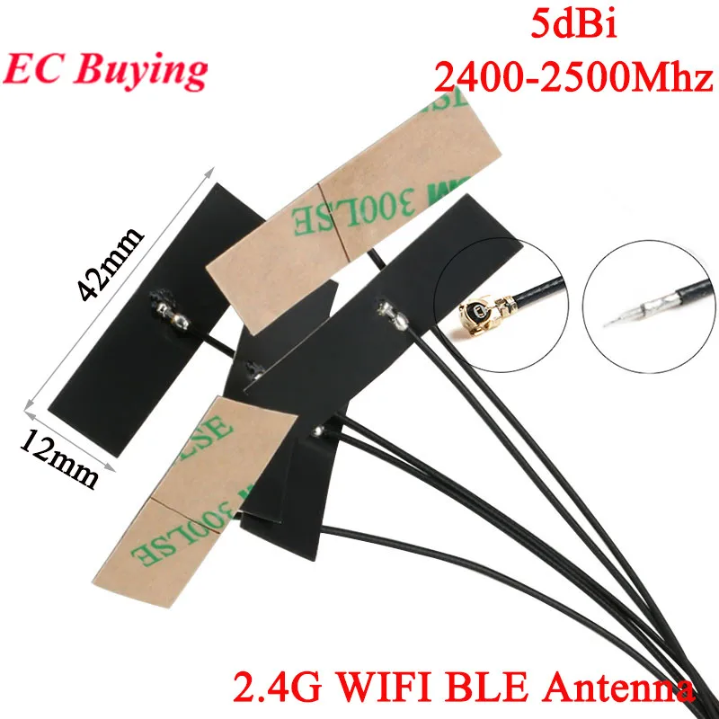 10 peças/1 peça 5dbi 2.4ghz wifi ble antena fpc embutida interface de roteador wi-fi banda dupla omnidirecional conector u. fl