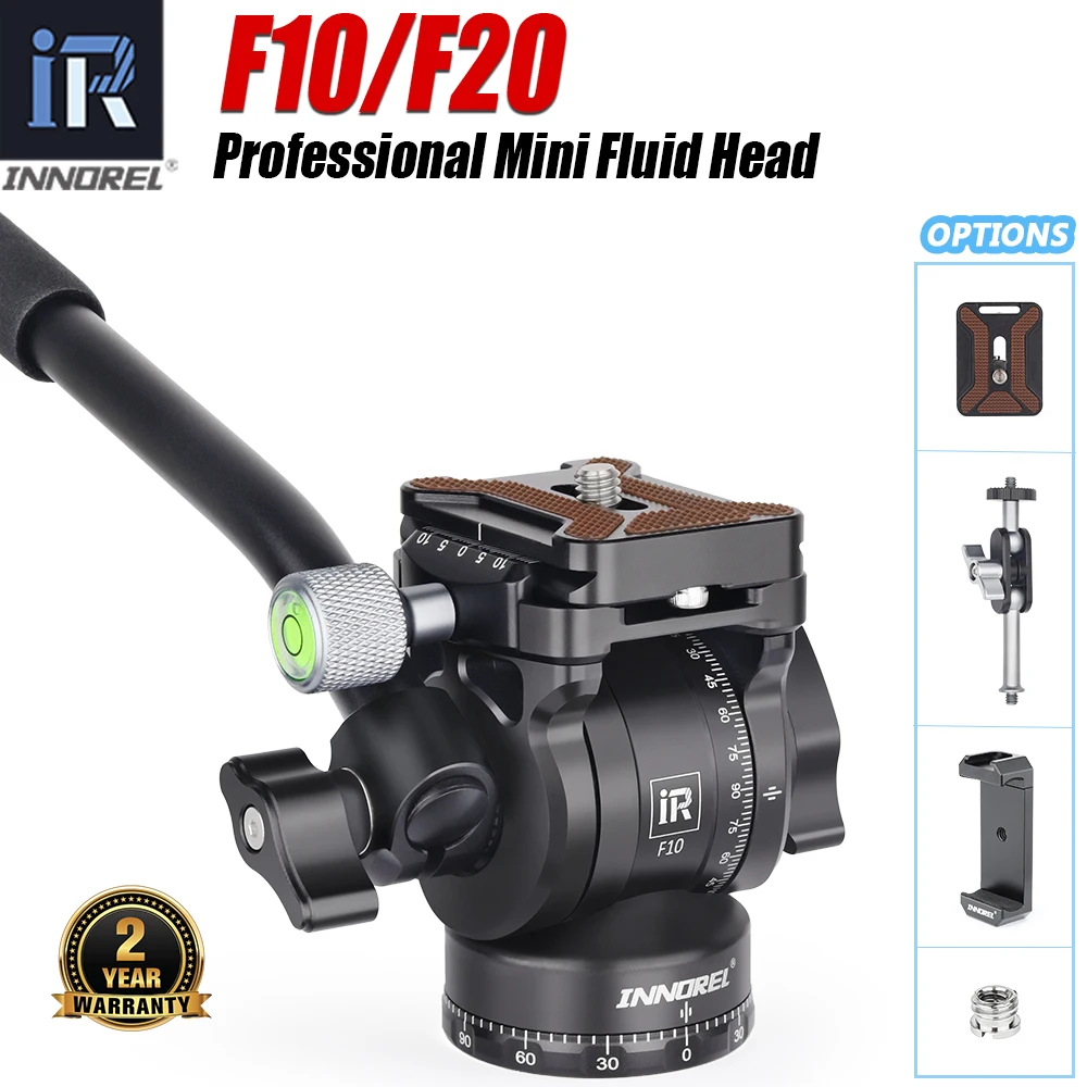 Innorel f10/f20 mini tripé cabeça fluida de metal câmera de vídeo tripé cabeça com placa de liberação rápida arca swiss para câmeras de vídeo dslr Innorel f10/f20 mini tripé cabeça fluida de metal câmera de vídeo tripé cabeça com placa de liberação rápida arca swiss para câmeras de vídeo dslr
